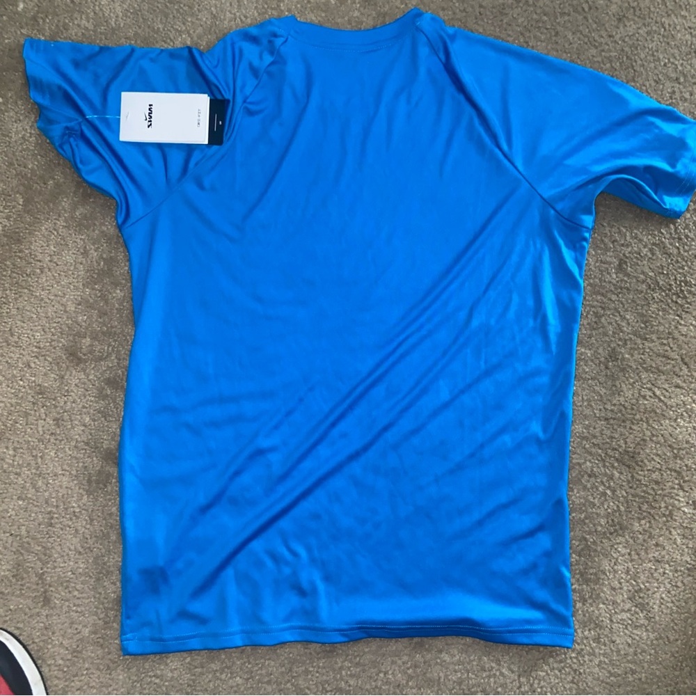 Mens Nike Dri Fit swim blue short sleeve shirt size small NWT - Picture 3 of 4